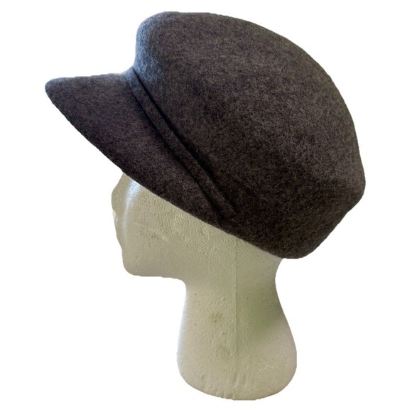 Vintage Nine West Grey 100% Wool Newsboy Hat Cabbie Fiddler Cap Y2K 90's - Picture 3 of 9